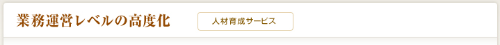 業務運営レベルの高度化（人材育成）