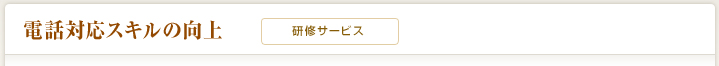 電話対応スキルの向上（研修）